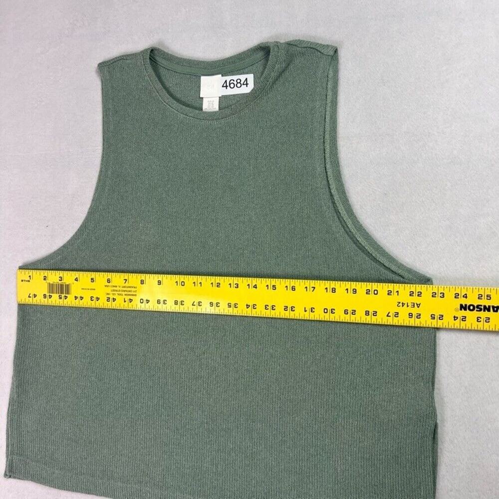 H&M Tank Womens XL Vest Top Green Side Slits Comfy Lightweight - Picture 5 of 7